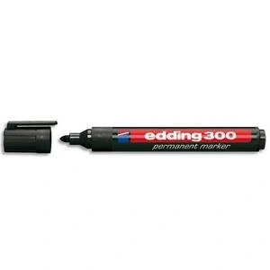 Image of Edding 10 x 300 Permanent Marker Pen Black Round Tip 1.5 3 mm