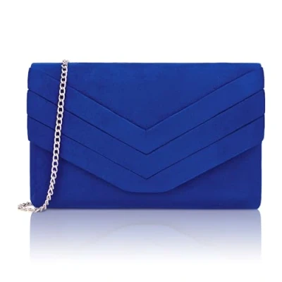 Image of Milisente Women Clutches Velvet Evenlope Evening Bag Classic Clutch Purse (Blue)