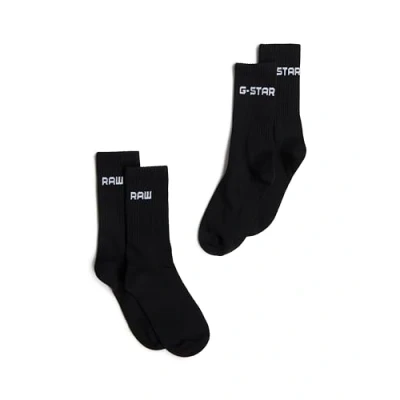 Image of G STAR RAW Tennis 2ER PACK LOGO Socks, Men&#039;s, Size: 6 8, Schwarz