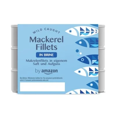 Image of by Amazon Mackerel Fillets in Brine, 3x125g