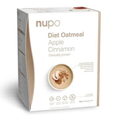Image of NUPO Diet Oatmeal Apple Cinnamon Premium Meal for Weight Management I Complete Replacement Control 12 Servings Very Low Calorie Diet, GMO Free