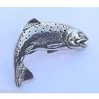 Image of TROUT FISH Hand Made in UK Pewter Lapel Pin Badge