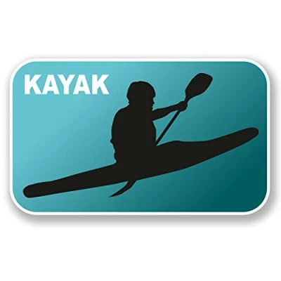Image of 2 x 10cm Kayaking Vinyl Sticker Decal Laptop Car Kayak Canoe Rafting #6552 (10cm Wide 6cm Tall)