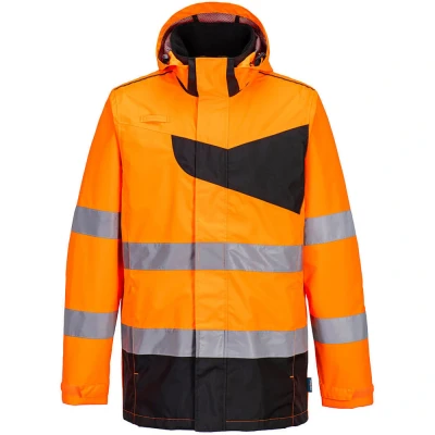Image of Portwest PW2 Hi Vis Rain Jacket Orange/Black 4XL
