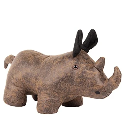 Image of Paoletti Rhino Faux Leather Novelty Doorstop