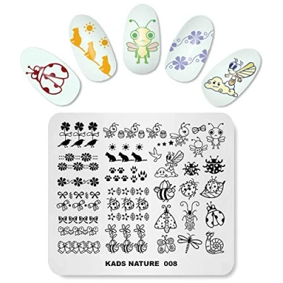 Image of KADS Nail Stamping Plate Flower Nature Art Stamp Template DIY Image Manicure Stencil Tools (NA008)