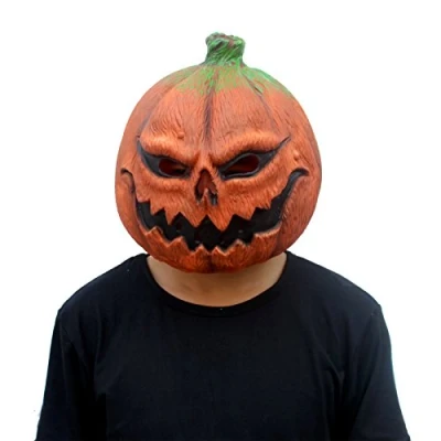 Image of CreepyParty Pumpkin Mask Scary Latex Full Head Fancy Dress Scarecrow Decoration Halloween Costume Party