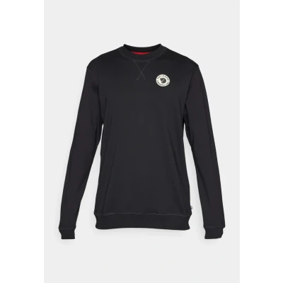 Image of Fjallraven 1960 Logo Badge Mens Sweatshirt Black Size Medium