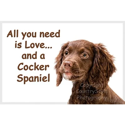 Image of Cocker Spaniel Fridge Magnet All you need is love...and a Cocker. Perfect Exclusive Birthday or Christmas Gift