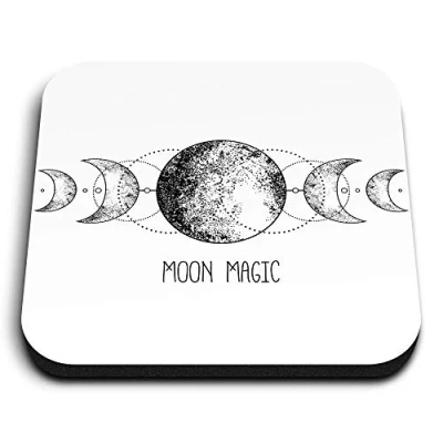 Image of 1 x Square MDF Fridge Magnet Wicca Moon Magic Astrology Alchemy Boho 46428