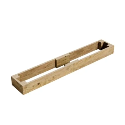 Image of Gro Garden Products Wooden Raised Bed 30cm L x 180cm W 15cm H Large Planters for Vegetables, Herbs, or Flowers Trough Planter Box with FSC Tanalised Timber