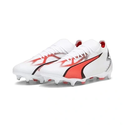 Image of PUMA Men&#039;s Ultra Match MXSG Soccer Shoe, White Black FIRE Orchid, 8 UK