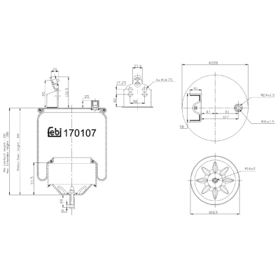 Image of 20374512, 20456160, 20531989, 20582213, 21961448 Boot, air suspension FEBI BILSTEIN 170107 Rear Axle