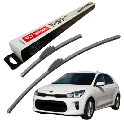 Image of Silbak Windscreen Wipers, for KIA RIO HATCHBACK (02/2017 ONWARDS) Wiper Blades, 650mm/400mm