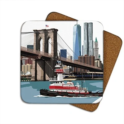 Image of New York Brooklyn Bridge Coaster by Leslie Gerry