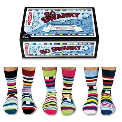 Image of United Oddsocks Box 6 For Men Swanky, Mixed, UK 11
