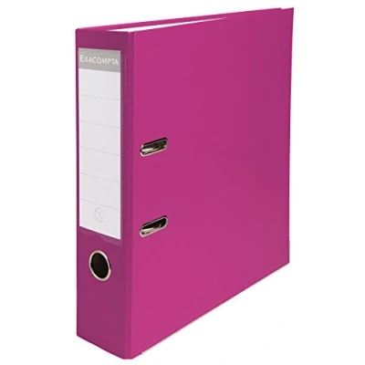 Image of Exacompta Ref 918415B PP Lever Arch File 320 x 290mm in Size, Suitable for Storing A4 Documents, 75mm Spine, Reinforced Finger Pull &amp; Bottom Edge Raspberry
