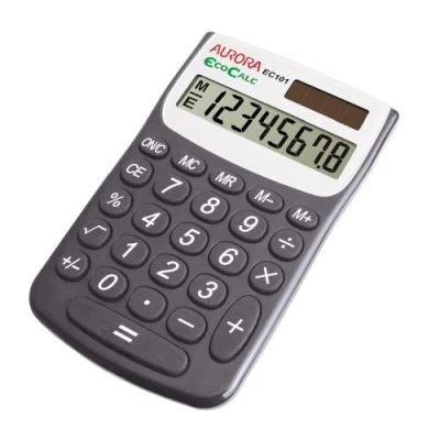 Image of Aurora EC101 EcoCalc Calculator (Made From Recycled Plastic),Black/White