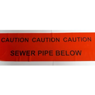 Image of Ali&#039;s DIY Sewer Pipe Below Warning Caution Tape 15 Metre Custom Cut Length