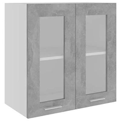 Image of vidaXL Kitchen Cabinet Home Equipment Indoor Furniture Appliance Storage Shelf Organiser Morden Cupboard Concrete Grey Chipboard