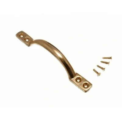 Image of KITCHEN CUPBOARD DOOR HANDLE FRONT FIX SASH BRASS 6 INCH 150MM ( pack 2 )