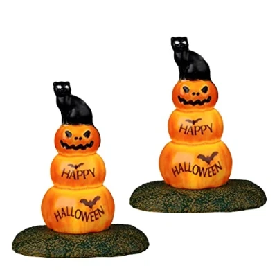 Image of Lemax Cat And Pumpkin, Set Of 2, B/o (4.5v)