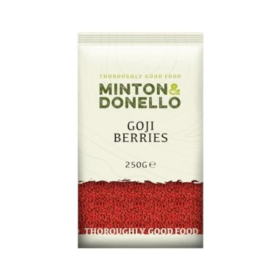 Image of Minton &amp; Donello Goji Berries, Sweet Nutritious, Antioxidant Rich Snack, 250g