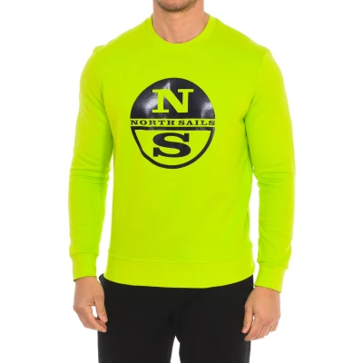Image of North Sails Mens Long sleeved crew neck sweatshirt 9024130 men Green Cotton Size Small