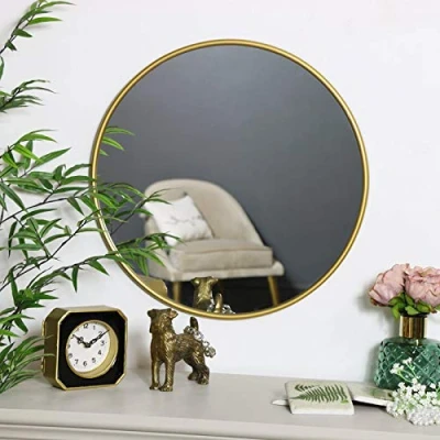 Image of Melody Maison Round Gold Wall Mounted Mirror 50cm x