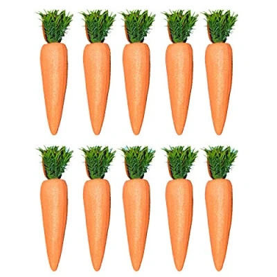 Image of Widdle Springtime Easter Decorations, Arts and Crafts 10 Pk Glitter Carrots 7364
