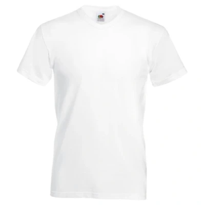 Image of Fruit of the Loom Mens Valueweight V Neck, Short Sleeve T Shirt (M) (White)