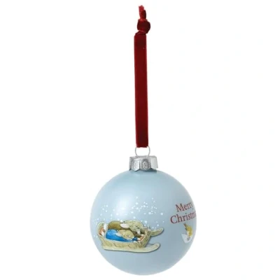 Image of Beatrix Potter Peter &amp; Benjamin Snow Bauble Hanging Ornament