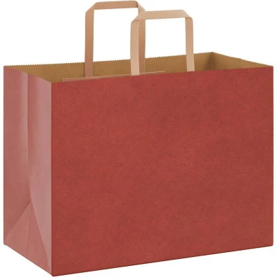 Image of vidaXL Paper Bags 50 pcs with Handles Red 32x17x25 cm