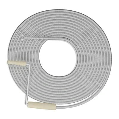 Image of Relaxdays Pipe Cleaning Spiral, Length 10m, Washbasin, WC, Shower, Bathtub, Drain Unclogging, with Handle, Steel, Silver