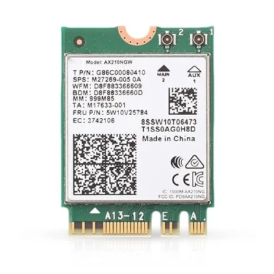 Image of Intel AX210 WiFi 6E Adapter Tri Band 2.4/5/6 GHz Up to 2.4 Gbps M.2 for PCs Bluetooth 5.3 Compatible Works with Intel, AMD, Windows 10/11, Linux Model AX210NGW No vPro (AX210)