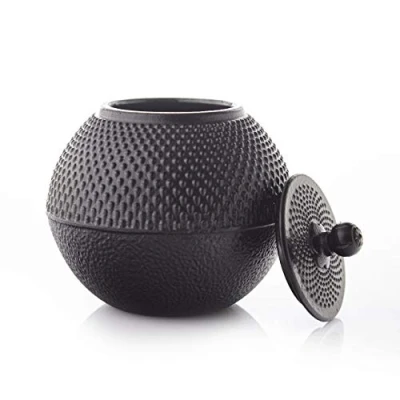 Image of Lumaland cast iron tea caddy 750 ml Japanese Tetsubin Hobnail box storage for tea, sugar, rock candy Sugar bowl &amp; With enamelled coating incl. Lid