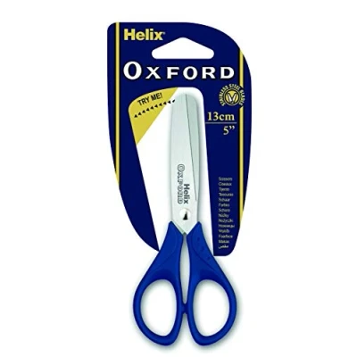 Image of HELIX Oxford Childrens Kids Scissors 13cm Round Ended Craft [Pack of 2 Pairs]