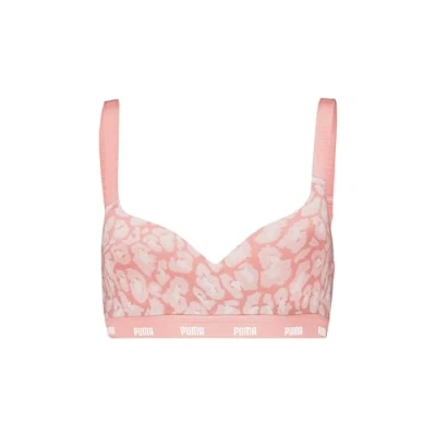 Image of Puma Women Padded Printed Bustier, Women&#039;s, Size: XL, Coral