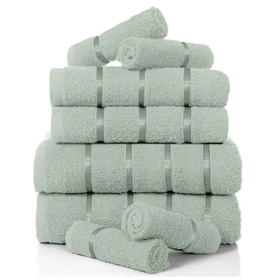 Image of GC GAVENO CAVAILIA Egyptian Cotton Towel Bale Set, Highly Absorbent &amp; Quick Dry Towels For Bathroom, (2 Hand 2 Bath 4 Face) 8 Piece Duck Egg Set