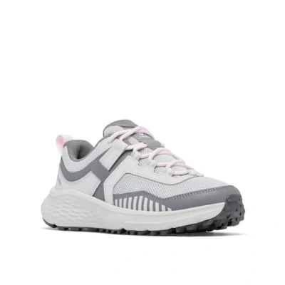 Image of Columbia Youth Konos LOW Unisex Hiking shoes for kids, Size: 13K, Grey ice/pink Leather and textile