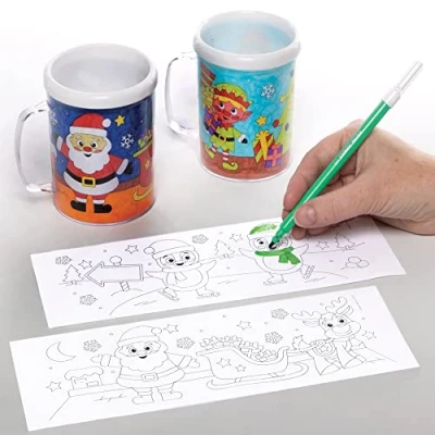 Image of Baker Ross FC186 Christmas Colour in Mugs for Kids Pack of 3, Assorted
