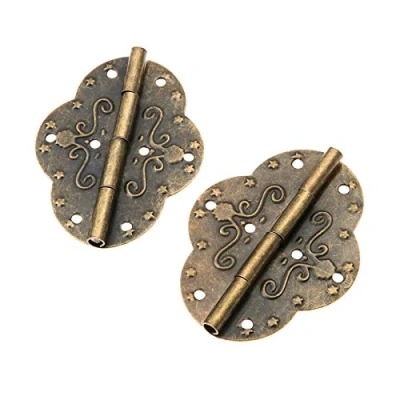Image of Dophee 2Pcs Antique Hinges 2.72&quot;x2.09&quot; Retro Style Bronze Iron Decorative for Wooden Jewelry Box Case