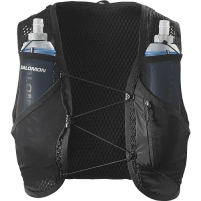 Image of Salomon Active SKIN 8 SET Unisex Hydration rucksack, Size: Large, Black/metal