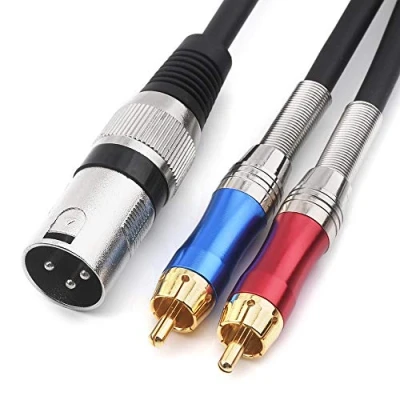 Image of TISINO Dual RCA Phono Plug to XLR Male Y Cable Lead Adapter(2 1 XLR) 1.5m