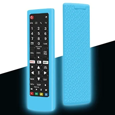 Image of Silicone Protective Case for LG Remote Control AKB75095308 AKB74915324 AKB73715601, Non Slip Compatible with TV (Glow Blue)