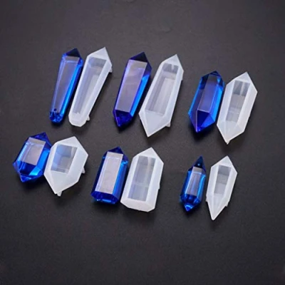 Image of 6 Pcs/Set Pendulum Crystal Molds For Resin Pendant Making Silicone Unique Epoxy Jewelry Casting