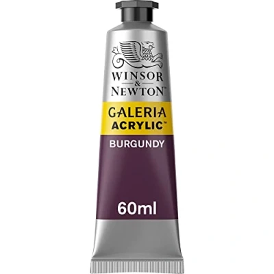 Image of Winsor &amp; Newton 2120075 Galeria Acrylic Colour, 60ml Volume, Burgundy, Pack of 3