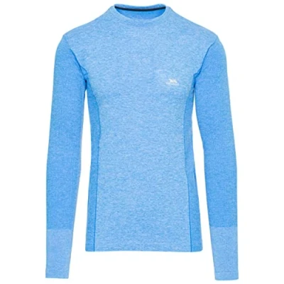 Image of Trespass Timo, Bright Blue Marl, XXS, Quick Dry Antibacterial Longsleeved Active Top for Men, XX Small / 2X 2XS,