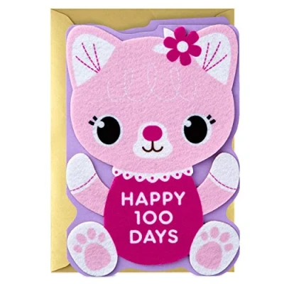 Image of Hallmark Eight Bamboo Baby&#039;s First 100 Days Card for Baby Girl (Life and Love)