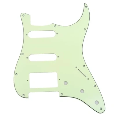 Image of Musiclily HSS 11 Hole Strat Pickguard Scratch Plate for Fender USA/Mexican Made Standard Stratocaster Modern Style Electric Guitar, 3Ply Mint